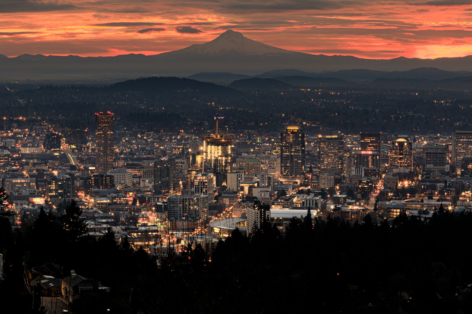 Mount Hood above the Portland region